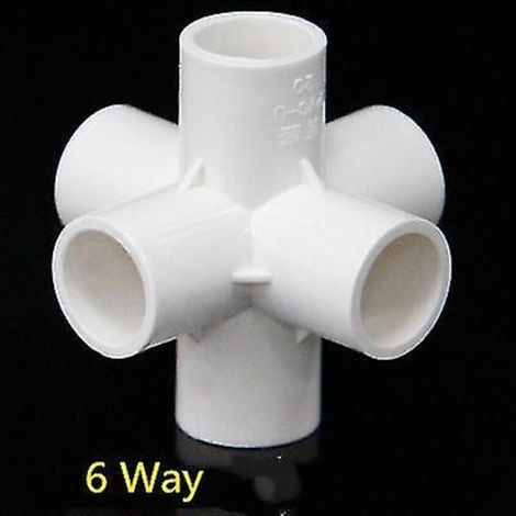 Raccords de tuyau PVC 3, 4, 5 ou 6 voies, répartiteur de tuyau 20-50 mm, adaptateur pour tuyau d'arrosage, raccord pour étagère DIY 40 mm x 40 mm (1/5)