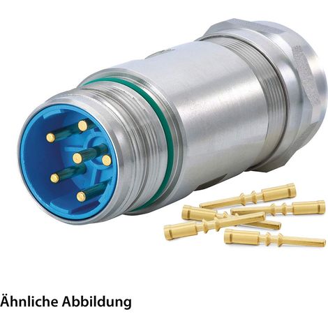 HUMMEL SET inkl. Kontakte M23 Leistung INOX Kupplungssteckverbinder, Crimp gerade Polzahl 10-pol., Stift Klemmbereich 7,0mm - 12,0mm - 1 Stück
