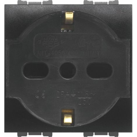 Feb Elettrica PRESA DI SICUREZZA UNEL BIPASSO 2P+T  10-16A Col. Antracite 10.00 pz
