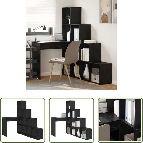 Schreibtisch - Eck-Schreibtisch Schwarz Eichen-Optik 101,5 x 149,5 x 149,5 cm (1/5)