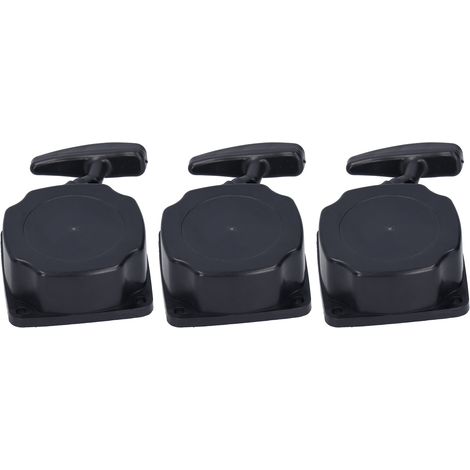 Ensemble 3 Poulies Lanceur Démarreur pour Équipement de Jardin 40-5 Câble Acier Tout Noir (1/5)