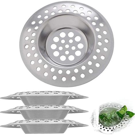 4 Edelstahl-Spülbeckensiebe für Küche und Bad, Bodenablaufsiebe, Universal-Abflussfilter (1/5)