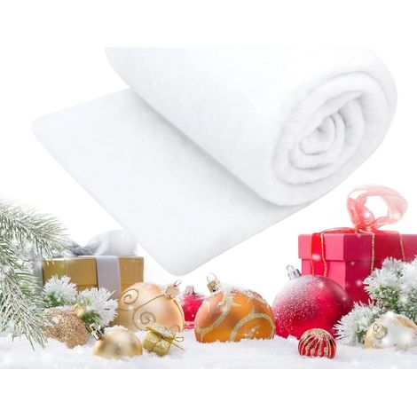 Grande couverture de neige artificielle 240x80 cm pour sapin de Noël et décoration de fête