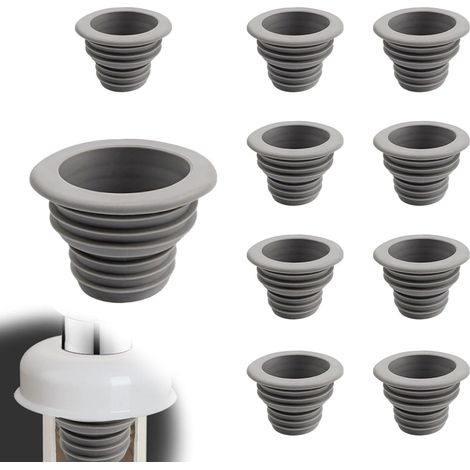 10 Pièces Bouchon Etancheite Machine Laver , Gris Tuyau Vidange Déodorant , Tuyau Bouchon D'Étanchéité, Anti Reflux Anti Taches, pour Machines Laver Cuisines Salles Bains (1/5)