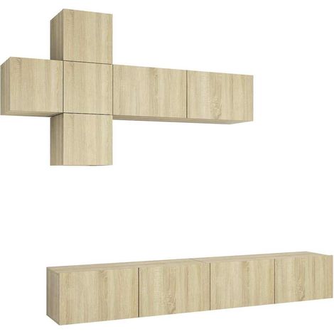 Maison Exclusive - Juego de muebles de salón 7 piezas roble Sonom (1/5)