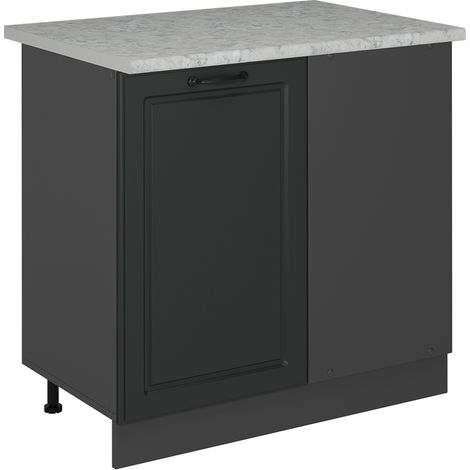 Mobile ad angolo cucina R-Line, Antracite casa di campagna, 86 cm PL Marmo, Vicco