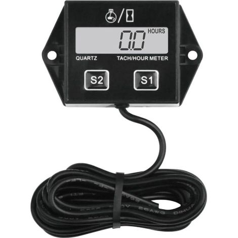 Digital hour and engine RPM meter with replaceable battery for scooters, lawnmowers, tractors, off-road motorcycles, and generators