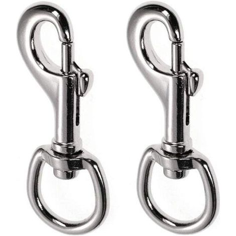 Lot de 2 mousquetons robustes pour laisse de chien, taille moyenne (1/4)
