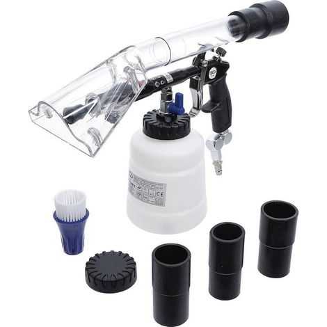 Pistolet Pneumatique de Nettoyage 7 pcs - Brosse et Accessoire d'Aspiration - Polyvalent et Efficace - D-Work