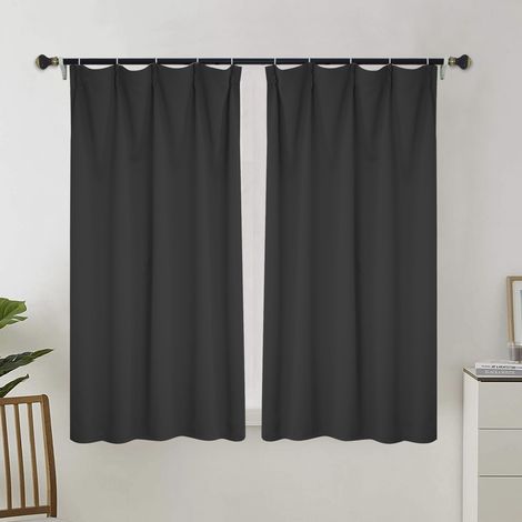 Rideau occultant pour salon, rideau isolant thermique, rideau à œillets, adapté aux portes-fenêtres (2 pièces, 100 x 110 cm).
