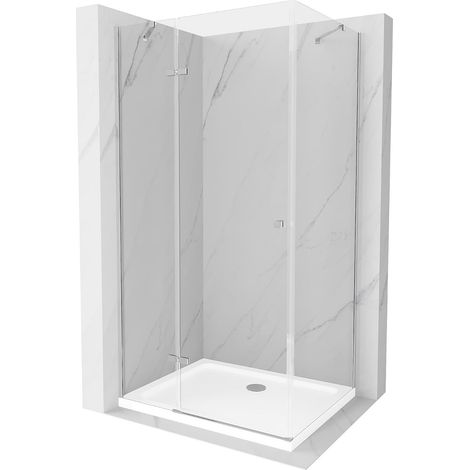 Mexen Roma cabine de douche pivotante 120 x 80 cm, transparent, chromé + receveur Plat - 854-120-080-01-00-4010 (1/5)