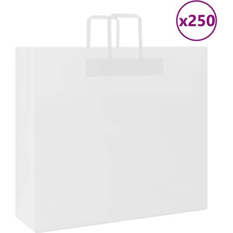 vidaXL Sacs en papier 250 pcs avec poignées blanc 54x15x49 cm