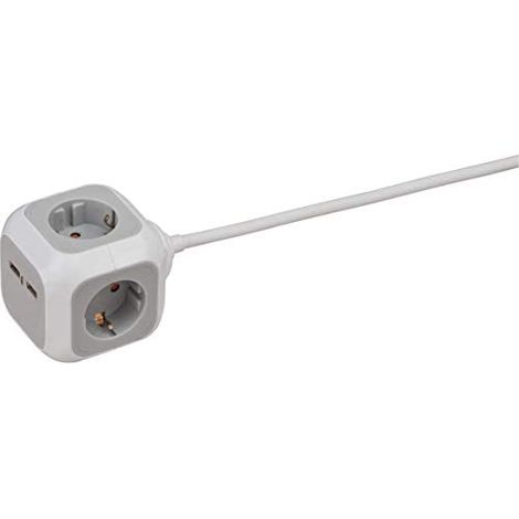 Brennenstuhl 1150100 Multipresa a cubo 3 scomparti Bianco, Grigio luminescente Schuko 1 pz. (1/4)