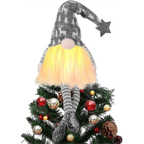 Décoration de sapin de Noël lumineuse avec gnome. Décoration de sapin de Noël lumineuse avec gnomes de 61 cm (24 pouces). (1/5)