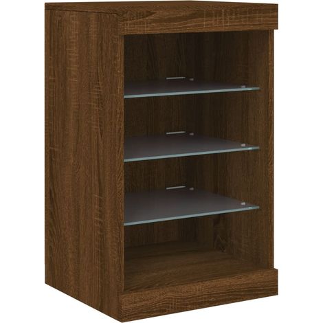 Aparador buffet cómoda armario mueble organizador cocina salón salón con luces LED 41 x 37 x 67 cm marrón 020029923