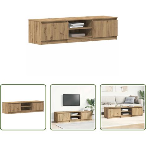 vidaXL Meuble tv chêne - Meuble TV chêne artisanal 140x40x36 cm bois d'ingénierie (1/5)