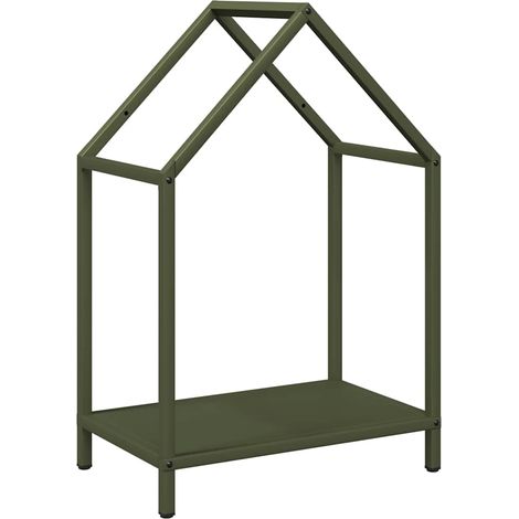 Maison Exclusive - Leñero verde oliva 40x25x60 cm Acero laminado