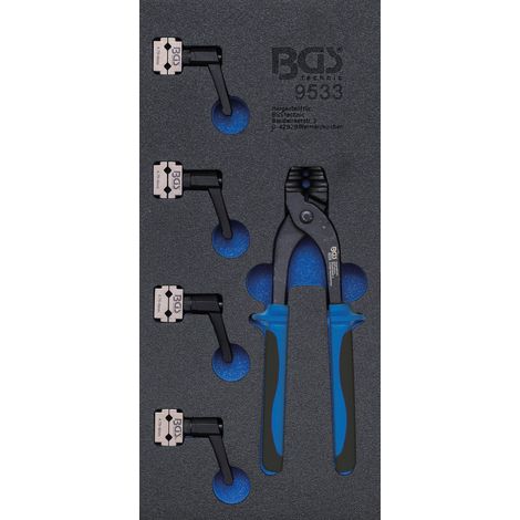 BGS Inserción carro taller 1/3: Juego doblatubos y abrazaderas línea de freno 4,75 + 6 mm - 9533
