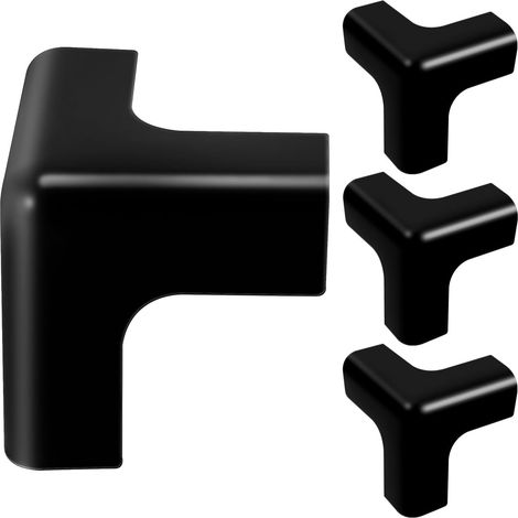 4 patins pour meubles, 45x45 mm, PVC, noir, antichoc, pour table (1/5)