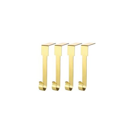 Juego de 4 soportes para calcetines navideños, ganchos de metal para colgar calcetines, para colocar en la chimenea.