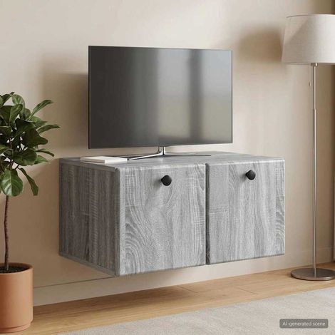 Wandmontierter TV-Schrank 59,5 x 41 x 30 cm Grau Sonoma (1/5)