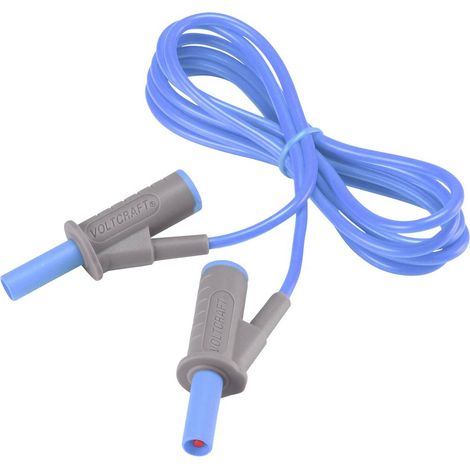 CORDON DE MESURE DE SÉCURITÉ[BANANE MÂLE 4 MM -BANANE MÂLE 4 MM ] ULTRA FLEXIBLES 1.50 M,BLEU,MSB-501 10 A VOLTCRAFT VC-8063430 (1/4)