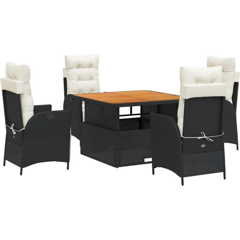 Maison Exclusive - Set de muebles jardín 5 pzas con cojines ratán (1/5)