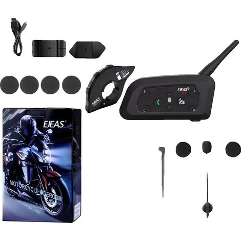 Motorrad-Intercom, 800 m Reichweite, Bluetooth-Konnektivität, 1 PC mit 1 EUC (1/2)