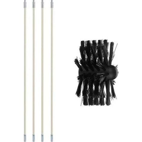 Brosse de nettoyage de cheminée, outil de balayage et Kit de tiges, nettoyage des conduits (1/4)