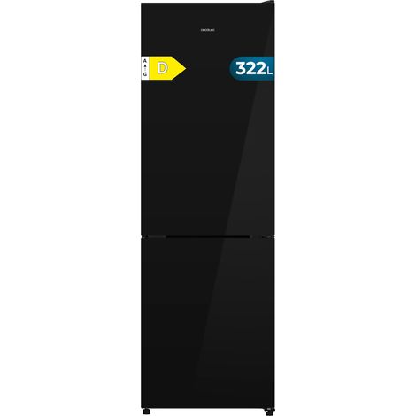 Cecotec Frigorífico Combi 322L Bolero CoolMarket Combi 322i Black Glass D. 185,5cm de Alto, 59,5cm de Ancho