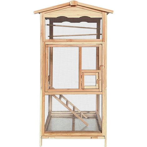 HOME DELUXE Vogelkäfig PICO – 89 x 176 cm Großer Holz-Vogelvoliere für Innen & Außen Vogelkäfig, Papageienkäfig, Wellensittichkäfig,