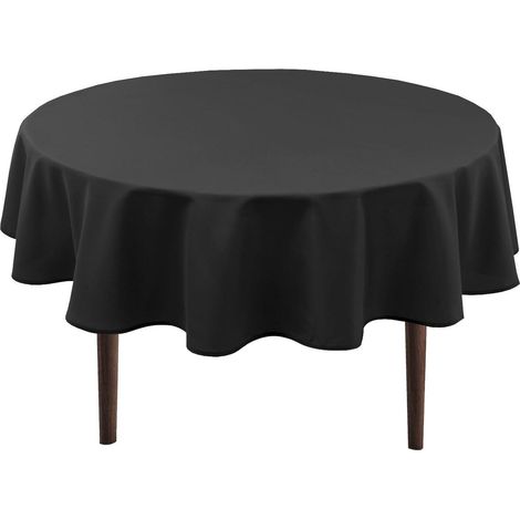 Nappe ronde Noir 180cm Imperméable & Anti-taches Polyester