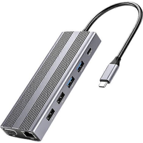 USB-C-Hub mit 12 Ports, unterstützt mehrere USB-Verlängerungen und USB-Splitter für Computer. (1/5)
