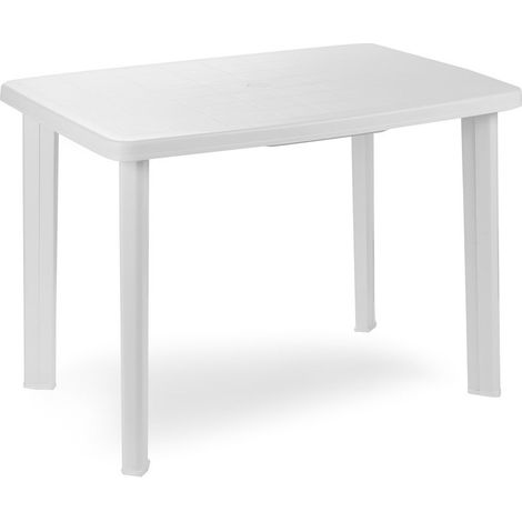 Tavolo da Giardino Interno ed Esterno in Resina Faretto Bianco 101 x 68 x 72 cm