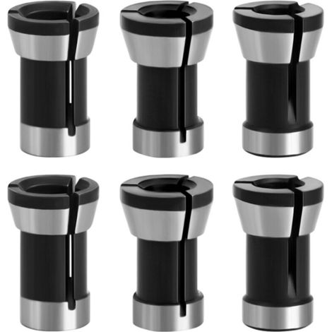 6/6,35/8 mm 6-teiliger HSS-Spannzangenkopf-Adapter für Fräsköpfe, Konverter für Bohrmaschinen, Graviermaschinen, Trimmer und elektrische Holzbearbeitungs-Spannzangenhalter