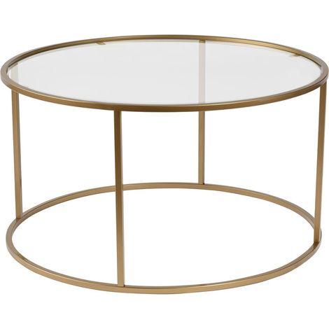 Couchtisch aus Metall "Aurum" – 80 x 80 x 43 cm – Transparent Gold
