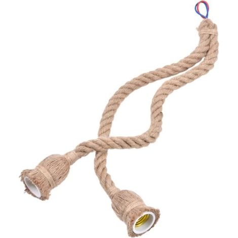 Suspension en corde de chanvre - TMISHION - E27 - Style Vintage - 1 m - Double tête (1/4)