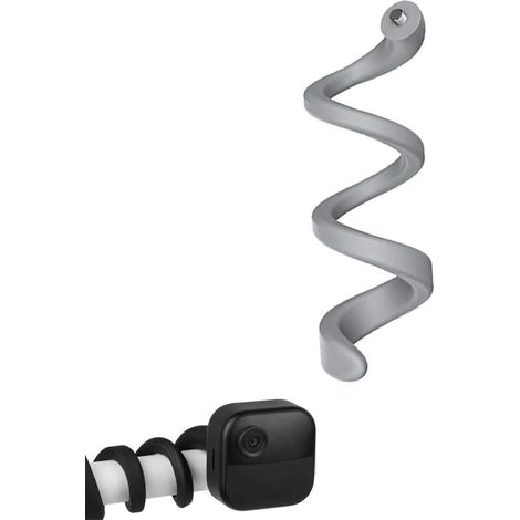 Support portable gris pour caméra de surveillance, support pour moniteur de surveillance domestique, support rotatif flexible compatible avec caméras clignotantes (1/5)