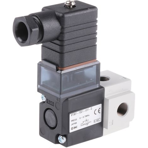 Electrodistributeur pneumatique SMC série VT307 fonction 3/2, Bobine/Bobine, G 1/8, 240V c.a. ( Prix pour 1 )