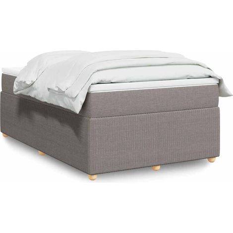 vidaXL Sommier à lattes de lit avec matelas taupe 120x190 cm tissu (1/5)