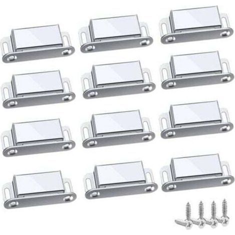Loquet Magnetique, 12 Pièces Aimants loqueteaux magnétiques Placard Aimant Puissant Robuste Jusqu'à 6kg, Pour Tiroirs Porte de Douche Aimanté Armoire Placard, Cabinet, Meubles (45mm 12pc) (1/5)