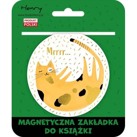 Segnalibro magnetico a forma di palla, 2 gatti gialli