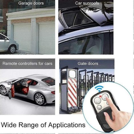 Télécommande universelle pour portail automatique 433.92 MHz, ouvre-porte de garage sans fil, compatible avec motorisation à fréquence unique, contrôle à distance facile. (147 caractères) (1/4)
