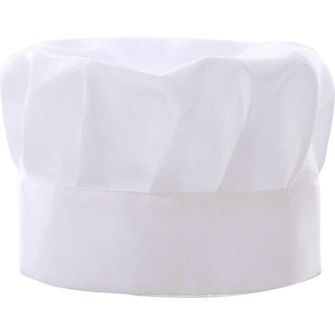 Toque de chef unisexe, casquette de cuisine pour hôtel/restaurant, modèle plissé, couleur unie, pour serveur/chef.-White (1/5)