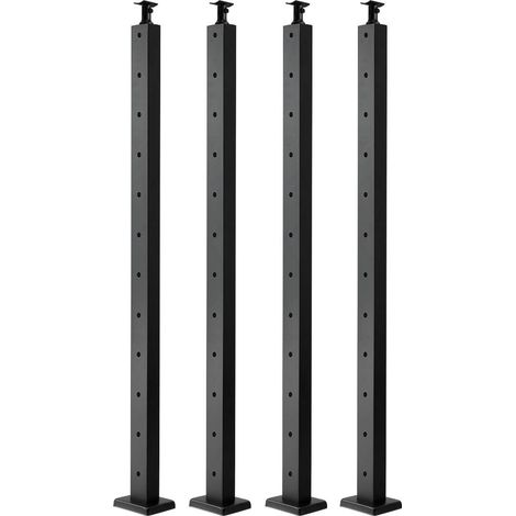 VEVOR Set di Ringhiera 4 Pz per Recinzione da Balcone 1067x108x68 mm da Giardino Balcone Ponte in Acciaio Inox, Kit di Palo per Balaustrata da Terrazza, Nero, 4JZLGZXHS106REP67001V0 (1/5)