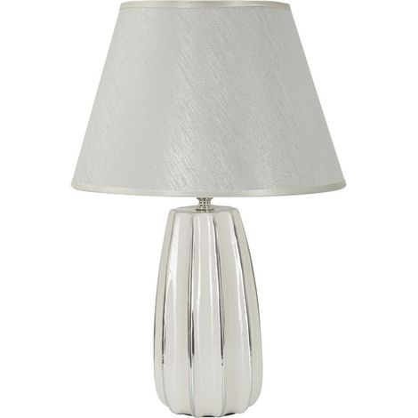 Lampada da tavolo Emmi argento in ceramica Ø30×45 cm