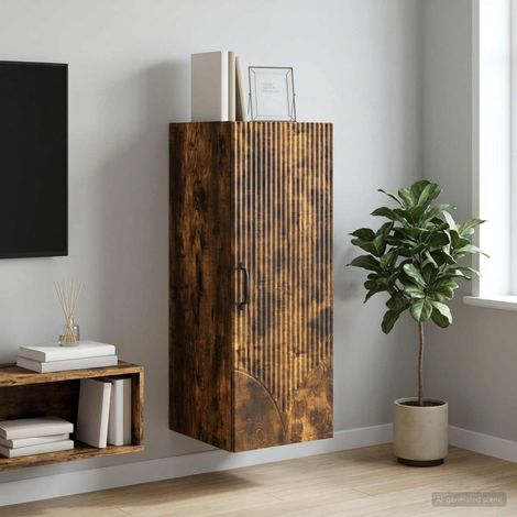 vidaXL Mobiletto a muro Rovere Fumo 33 x 34,5 x 90 cm (1/5)
