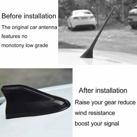 Antenne Aileron Requin - 70 mm x 78 mm x 160 mm - Base Adhésive Étanche - Pour Voiture - 2 Pièces (1/4)
