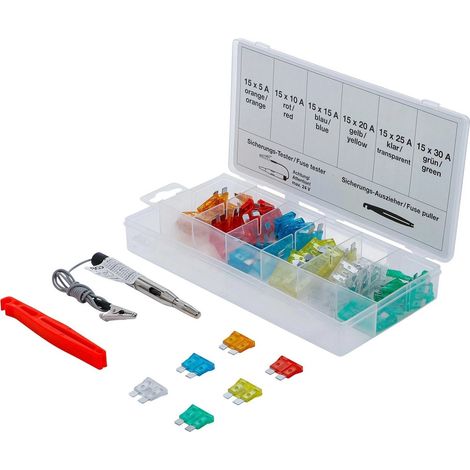 Assortimento fusibili stacca fussibili prova circuiti 6-12v kit fai da te bgs