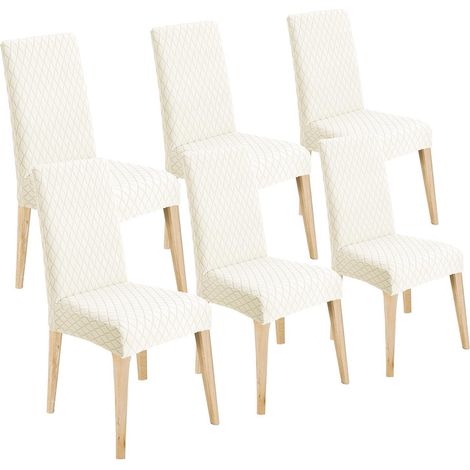 Stuhlhussen 6er Set, Universal Esszimmerstuhlbezug, abnehmbar, waschbar, beige (1/5)